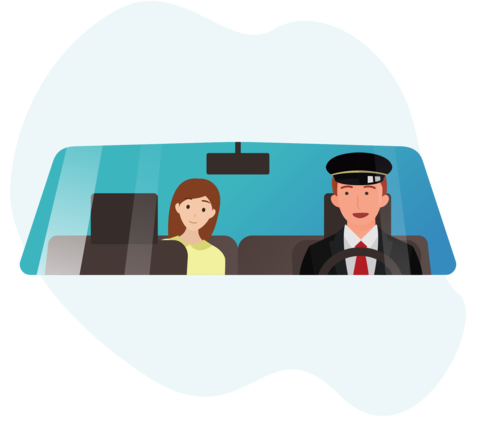 Chauffeur VTC avec cliente